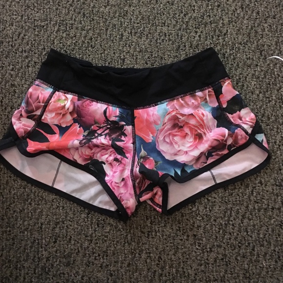 Lululemon speed shorts secret garden rose pattern