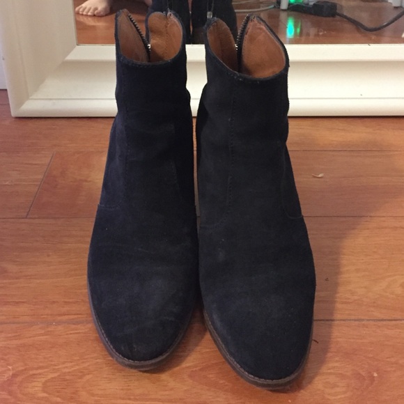 Navy Madewell Ames suede boot