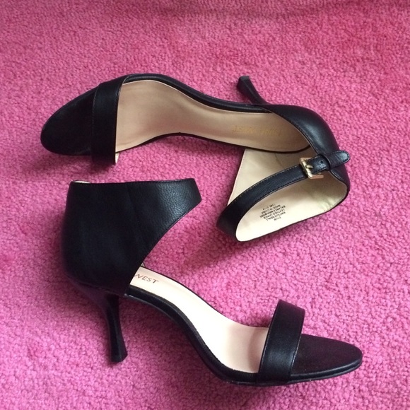 Nine West Black Strap Heels