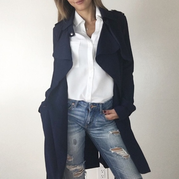 • SOLD • Dark Navy Trench S - Picture 4 of 4