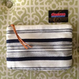LOFT Medium Sized Striped Pouch
