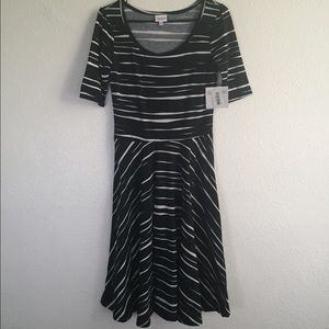 LuLaRoe Nicole dress. Size M. Black/white stripped
