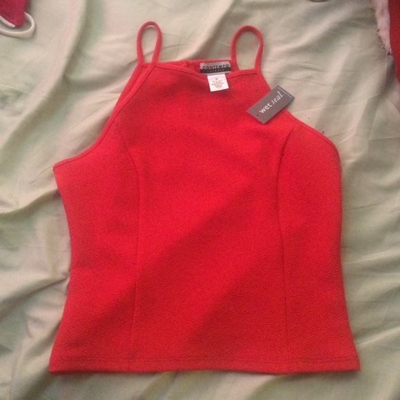 Red crop top