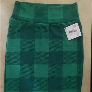LuLaRoe Cassie skirt. Size M. Green plaid pattern