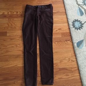 Burgundy wax jeans