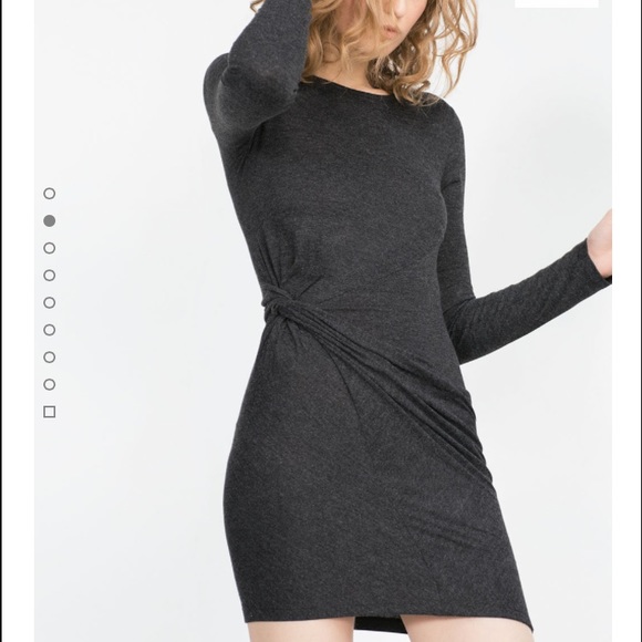 Gray Zara dress with side knot