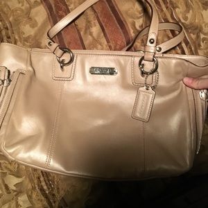 Beige coach purse