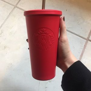 Starbucks matte red cold cup