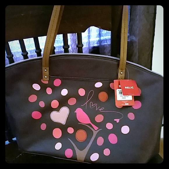 Purse with cute bird and heart design