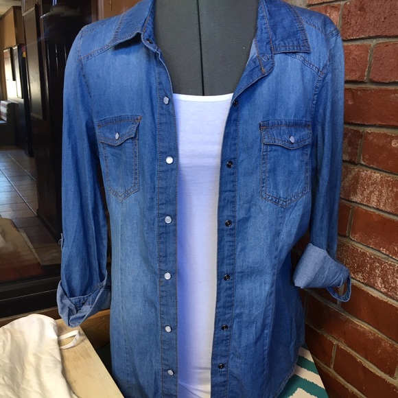 Ombre Denim Button Up