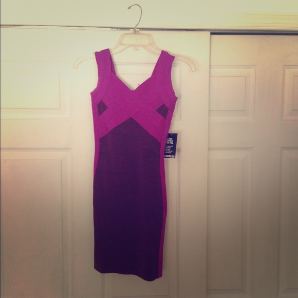Express bandage dress purple new with tags