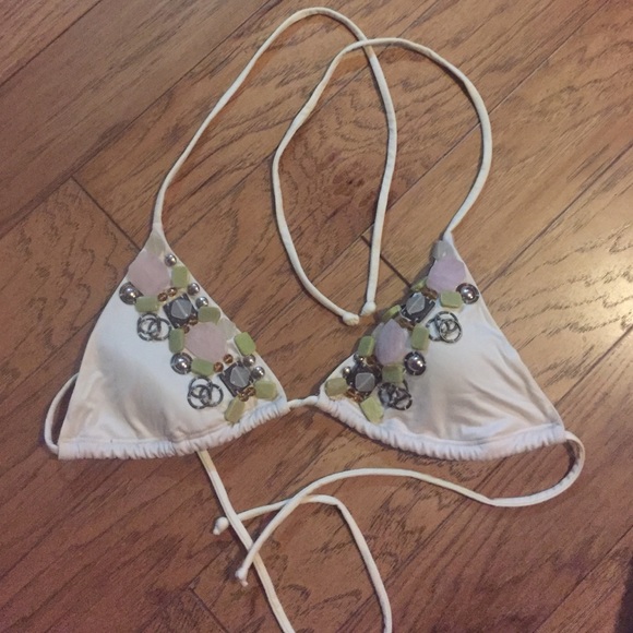 Ivory embellished Victoria's Secret bikini top
