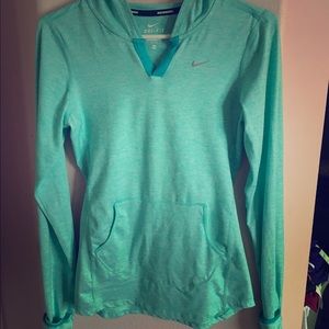 Turquoise blue nike long sleeve running top
