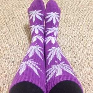 Purple & White Huf socks