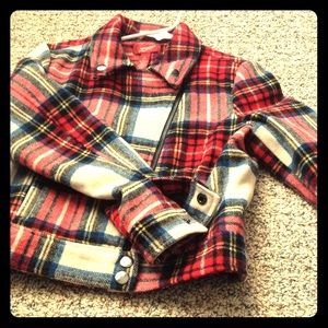 Plaid cropped jacket