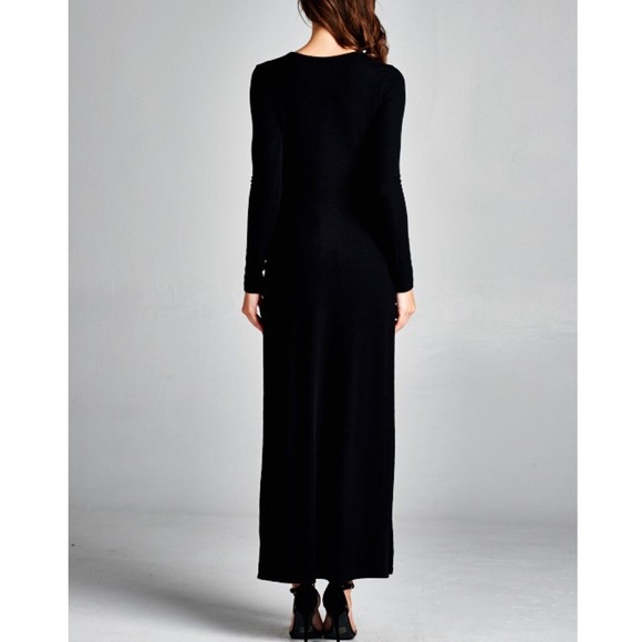 LAST ONE "Odyssey" Side Split Ribbed Maxi Top - Picture 3 of 3