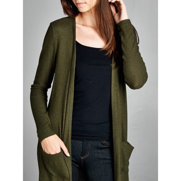 Bare Anthology Sweaters New Wings Olive Long Cardigan Poshmark