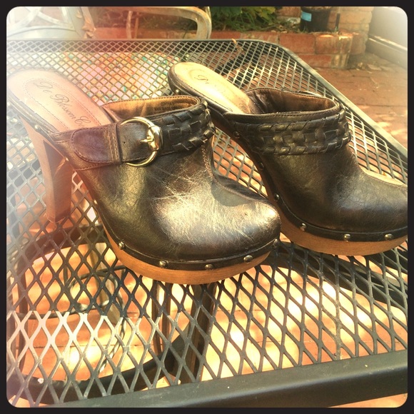 Dark chocolate studded clogs