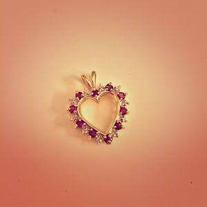 10k Gold & Ruby heart pendant