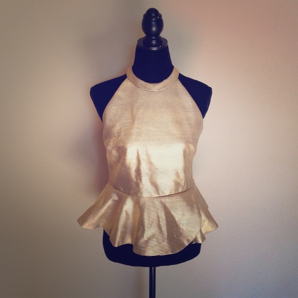 Gold peplum top
