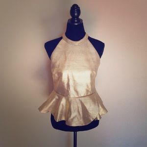 Gold peplum top