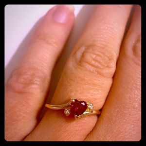 ring with Ruby heart