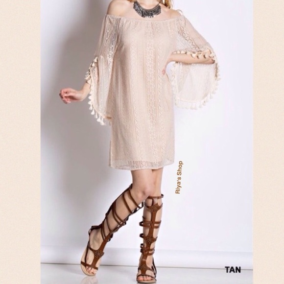 Off the shoulder tassel lace dress - Picture 2 of 4