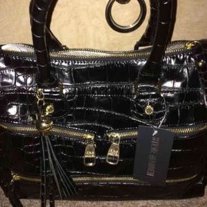 NWT Steve Madden black BFallon Croc Purse