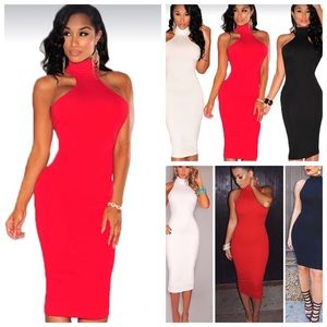 ❤️Sexy red high neck dress❤️