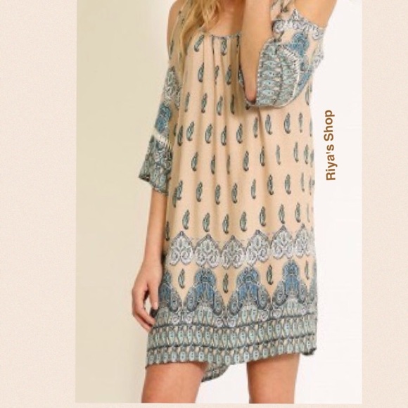 LAST💥FLASH SALE💥Printed off the shoulder dress - Picture 2 of 3