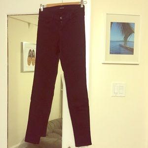 J Brand size 26 black skinny jeans with eyelets