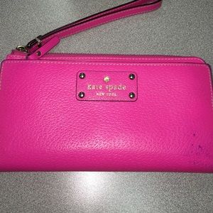 Kate Spade bright pink wristlet