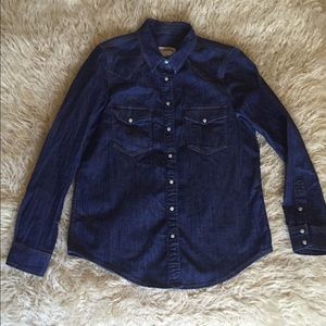 Zara Denim snap front shirt, size medium