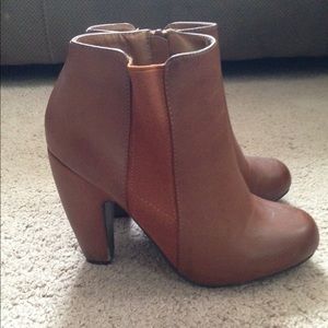 Brown Heeled Booties Size 7