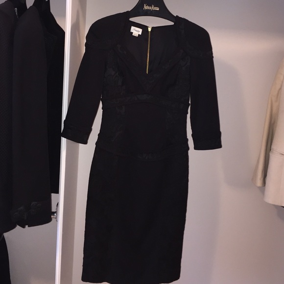 Temperley London  Black Dress Twill & Lace panels