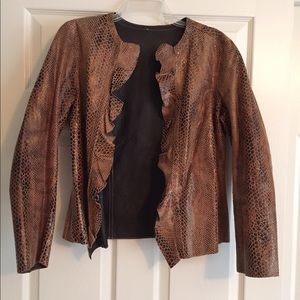 Faux animal print jacket