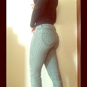 Mint patterned jeans