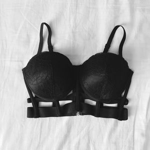 Sexy black caged bra