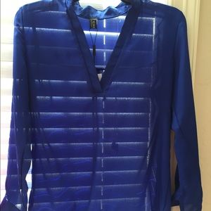 NWT navy blue sheer top