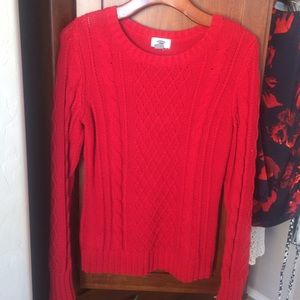 Old Navy Cable Knit Sweater, Red, M.