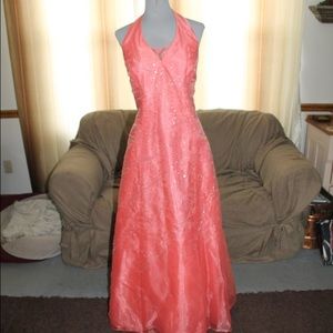 Long formal halter gown size 15