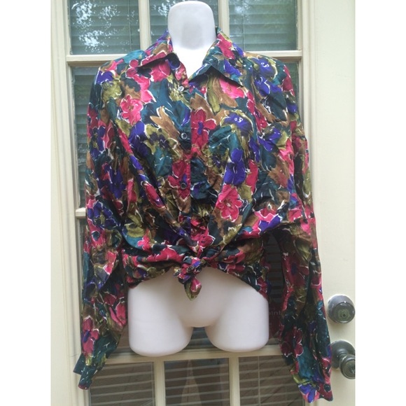Vintage Tops - ✨ Vintage hipster floral oversized longsleeve