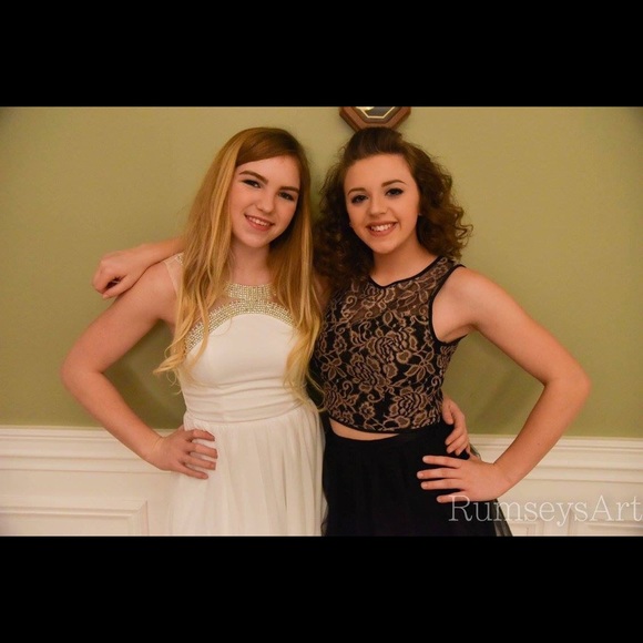 Two Piece Short Black Dress Formal - Picture 2 of 4