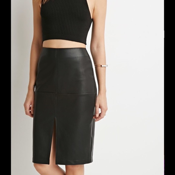 Cache 100% leather fitted pencil skirt sz 0