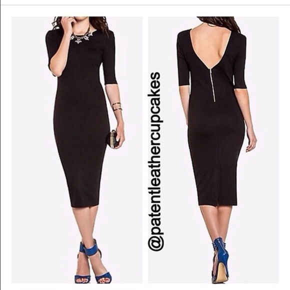 Black Zipper Midi Dress