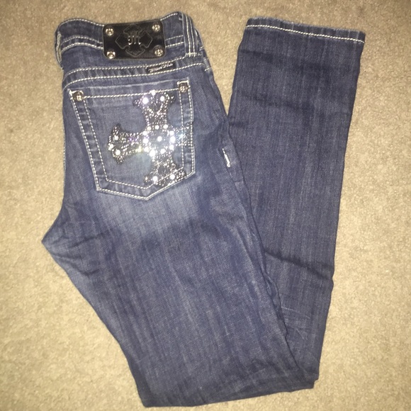 Miss Me black cross pocket jeans. Size 30