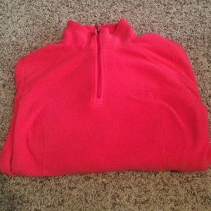 coral north face sweater