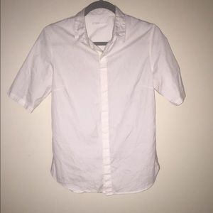 Button Down Blouse with Sheer Back Panel