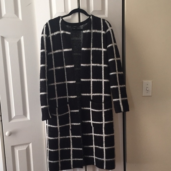 Grid Pattern Forever 21 Sweater Coat