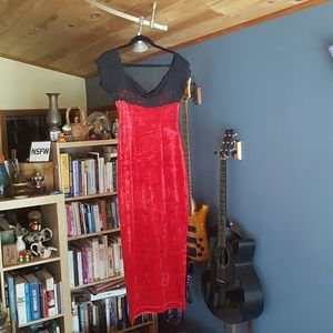 Price lowered!!!! Vintage red velvet evening gown